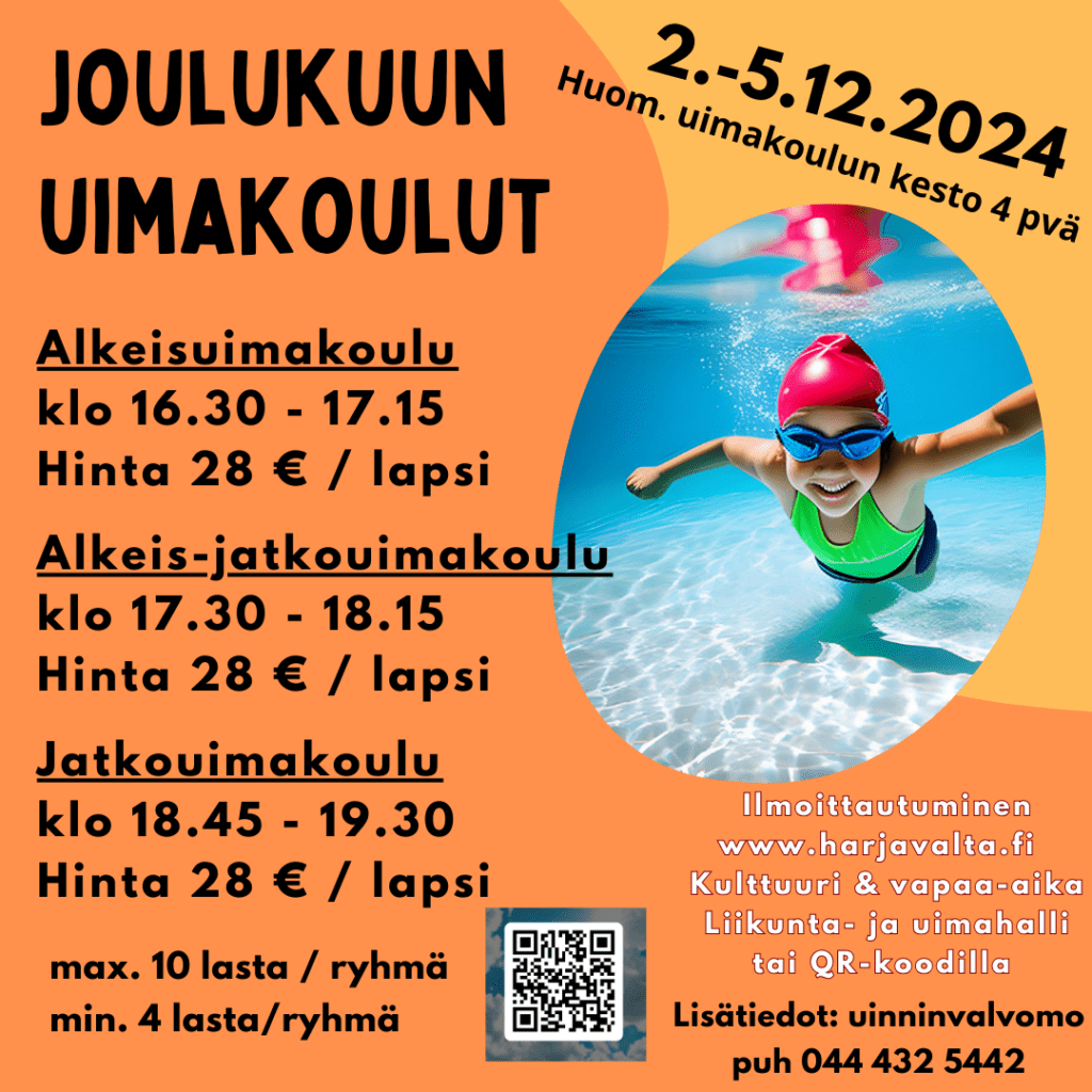 Joulukuun uimakoulut 2. - 5.12. 24